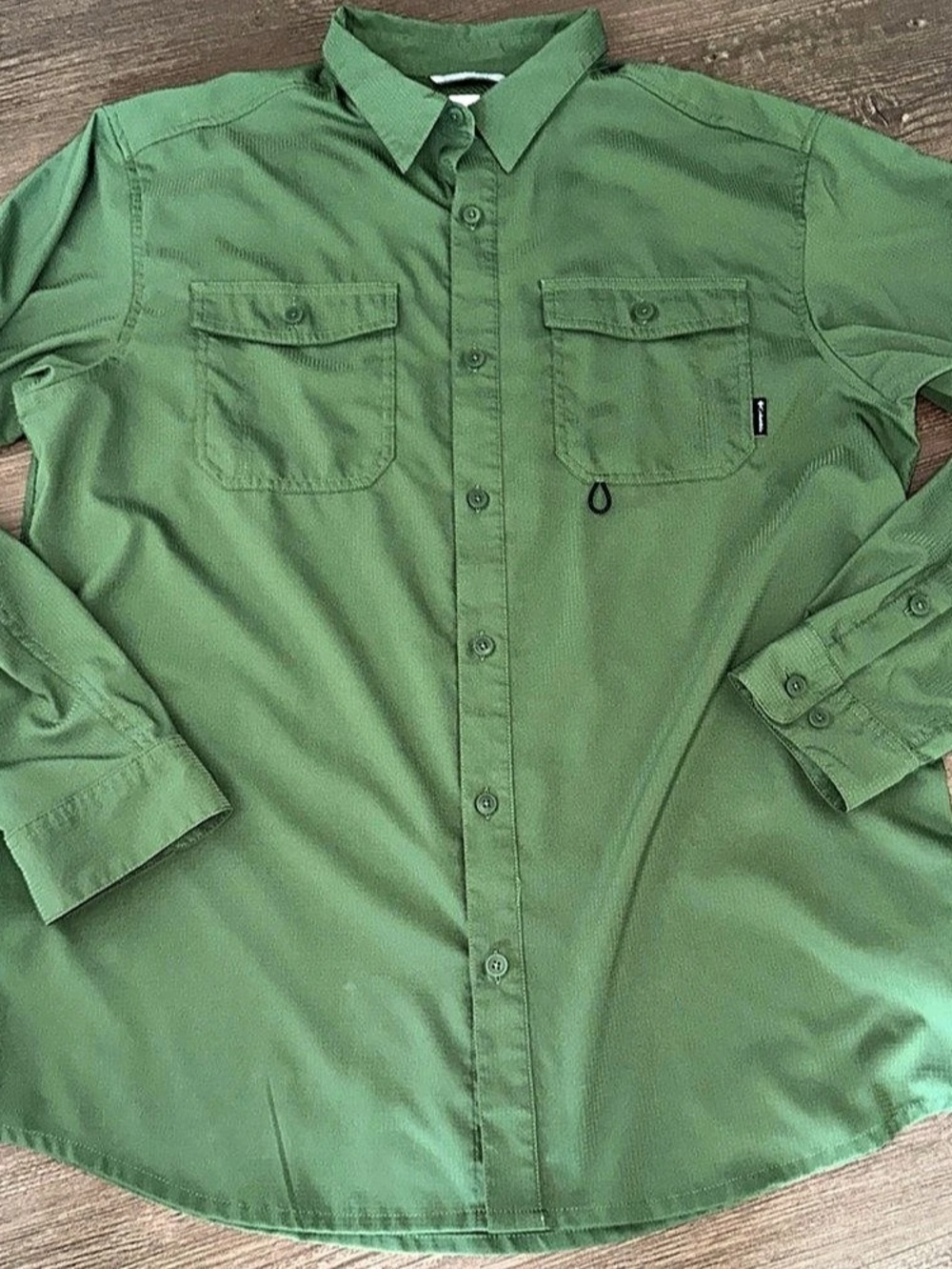 Men's Columbia Omni-Shade James Bay Green Long Sleeve Shirt Size Large Excellent